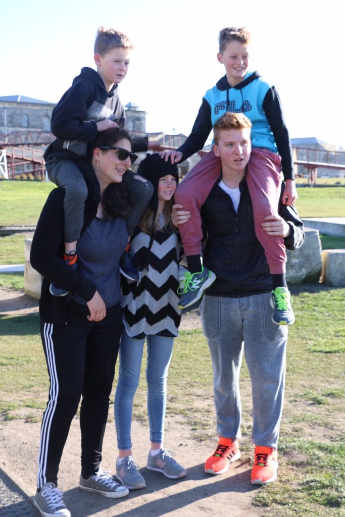 Claire, Jack, and their host siblings